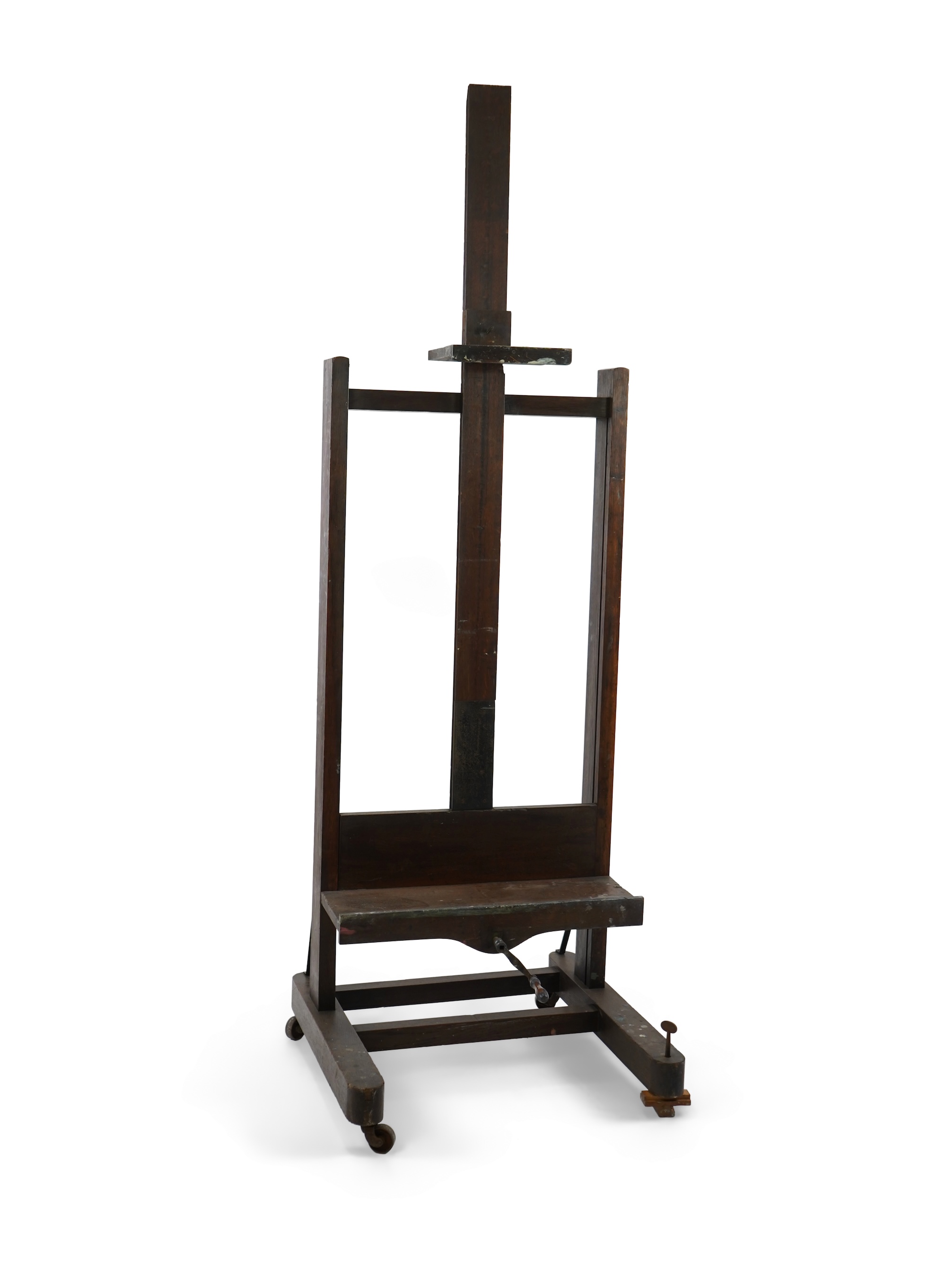 A late 19th / early 20th century French oak artists studio easel